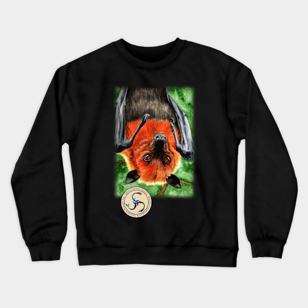 Flying Fox Indian Fruit Bat Crewneck Sweatshirt by Sherrie Spencer Studios